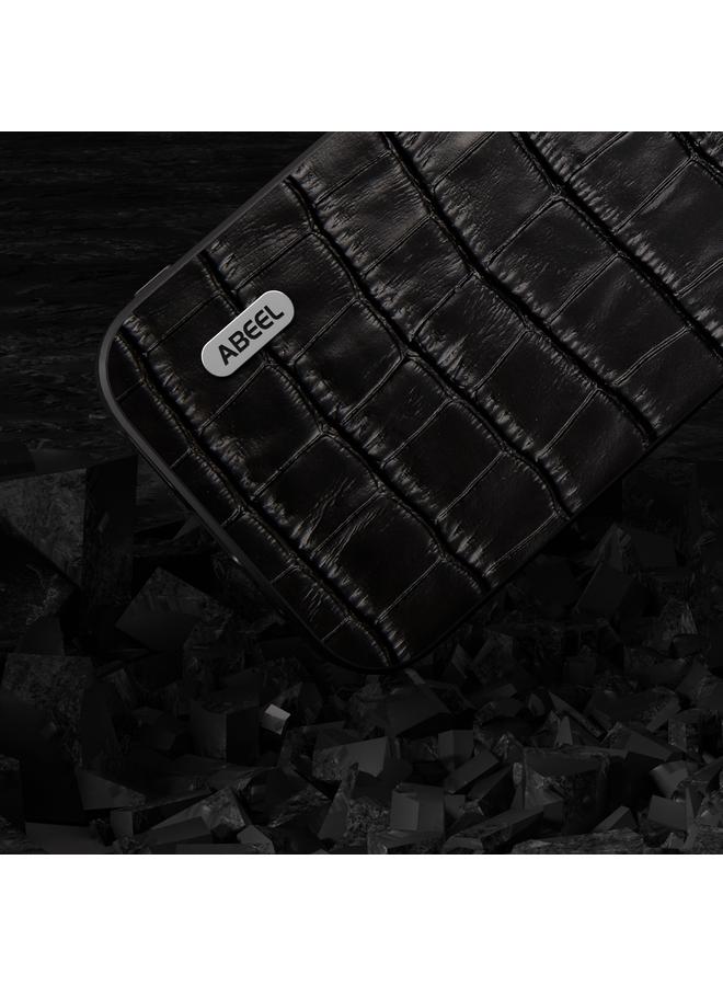 S-TOP Case For iPhone 15 Pro Max ABEEL Crocodile Texture Genuine Leather Phone Case - Image 3