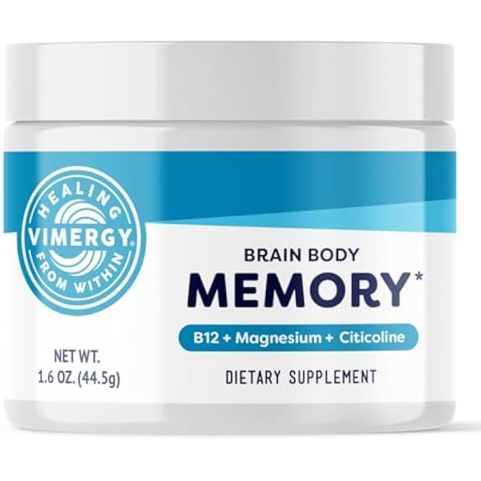 Vimergy Brain Body Memory* – Powers 5 Memory Types and 10 Benefits of Memory Function - Fast-Absorbing, only Three Ingredients - Non-GMO and Gluten Free - 1 Scoop for Ages 18+ - Image 1