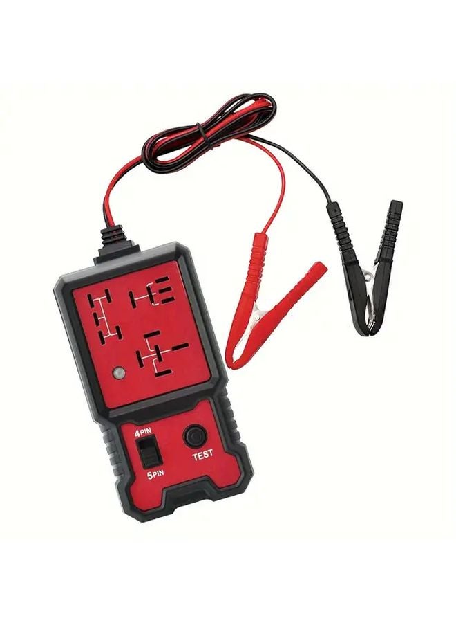 أختبار مرحلات السيارات الأحمر بجهد 12 فولت مع مشابك بطارية لمرحلات 4 دبابيس و5 دبابيس - Image 1