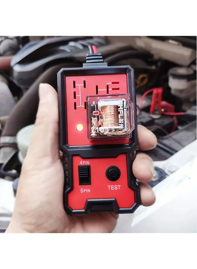 أختبار مرحلات السيارات الأحمر بجهد 12 فولت مع مشابك بطارية لمرحلات 4 دبابيس و5 دبابيس - Image 2