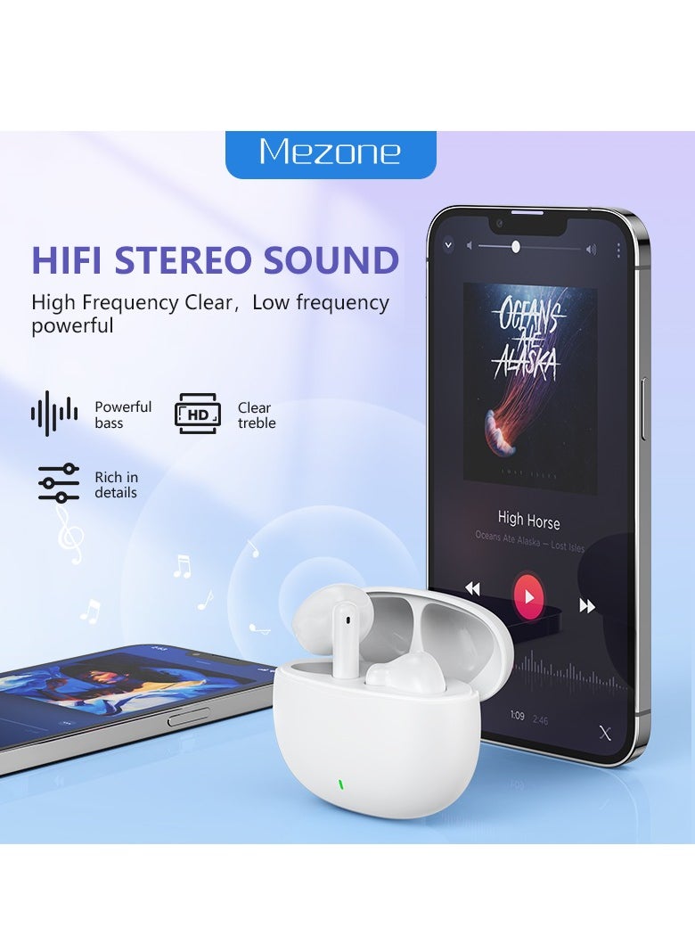 Mezone MEPODS True Wireless Bluetooth Earbuds with Touch Control, Powerful Bass, Bluetooth 5.3 Earphones, 5-6 Hours Playtime & Built-in Microphone, Black  - Image 4