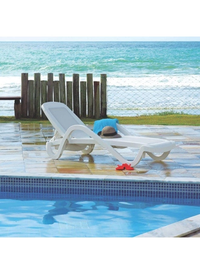 TRAMONTINA Since 1911,Made in Brazil -Tramontina Cancun Chaise Lounge in White Polypropylene - Image 2