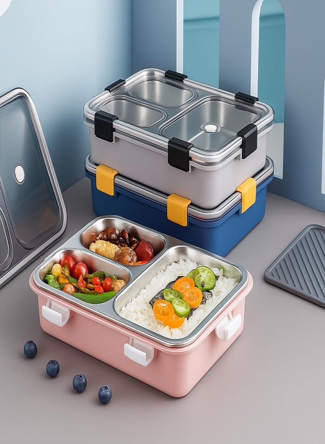 Lynacz® Premium Stainless Steel Bento Tiffin Box | 3-Section 700ml Leak-Proof Food Container | Rust-Free & Easy to Wash | Perfect for Healthy Office Lunch, Kids School Snacks & On-The-Go Travel Meals - Image 5
