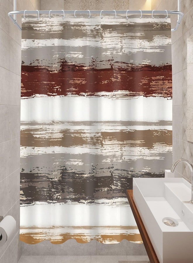 Cinbloo Abstract Brown 72Wx72H Shower Curtain Striped Modern White Grey Watercolor Oil Painting Minimalist Geometric Simple Neutral Bathroom Curtain Set Aesthetic Bath Bathroom Accessories Decor - Image 4