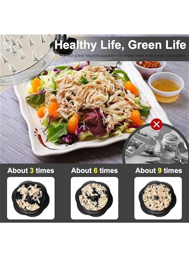Large Chicken Shredder Tool with Brush & Fork, Visible Meat Shredder Machine, Anti-Slip Strip, Ergonomic Handle, BPA Free - Ideal for Beef, Chicken  - Image 2