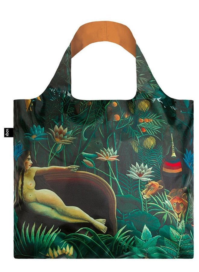 LOQI HENRI ROUSSEAU The Dream Bag: Gewicht 55 g, Größe 50 x 42 cm, Zip-Etui 11 x 11.5 cm, handle 27 cm, water resistant, made of polyester, OEKO-TEX certified, can carry up to 20 kg - Image 1