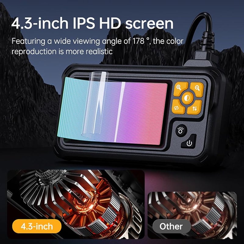 Industrial Endoscope 10m Dual Lens 1080P HD Flexible Snake Camera For Automotive Engine - Image 3