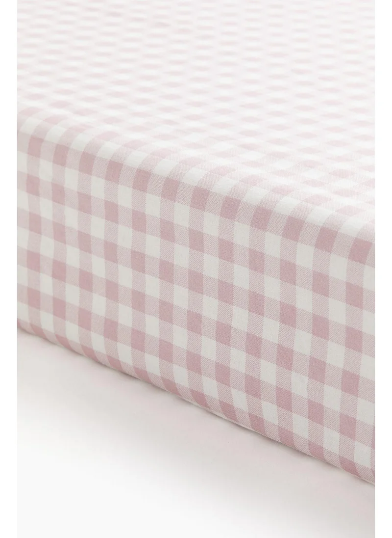 H&M Gingham-checked cot fitted sheet
