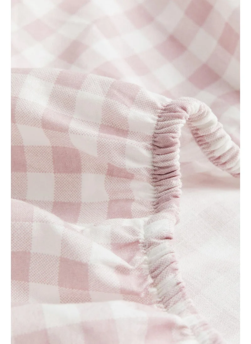 H&M Gingham-checked cot fitted sheet