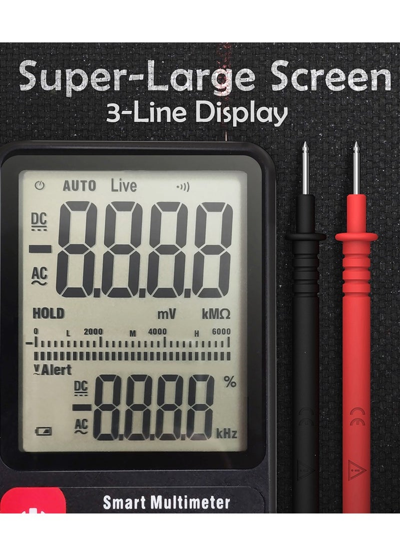 Smart Multimeter True RMS Digital Multimeter Measuring AC/DC Voltage Resistance Frequency with LCD Display DC/AC Voltage Meter Resistance Tester - Image 5