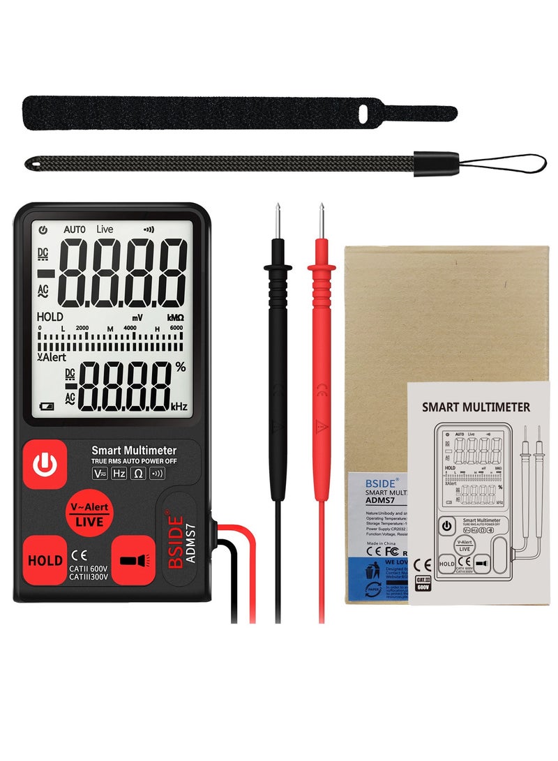 Smart Multimeter True RMS Digital Multimeter Measuring AC/DC Voltage Resistance Frequency with LCD Display DC/AC Voltage Meter Resistance Tester - Image 1