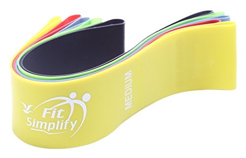 Fit Simplify Resistance Loop Exercise Bands with Instruction Guide and Carry Bag  Set of 5 - Image 3