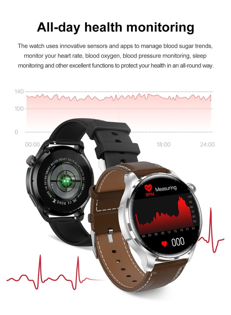 GULFLINK M13 Business Smart Watch With Answer Call Function NFC Compass Body Temperature Monitor Fitness Tracker Smartwatch for Men- Black - Image 3