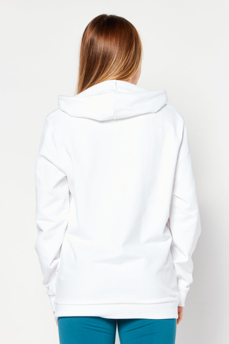 Love Moschino Women Hooded Printed Front Pocket Long Sleeve Sweatshirt, White  - Image 4