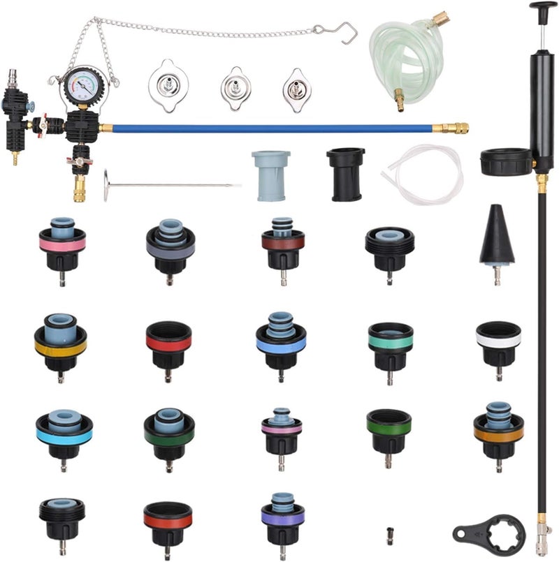 Foloose 28pcs Universal Radiator Pressure Tester Vacuum Type Cooling System Test Kits - Image 4