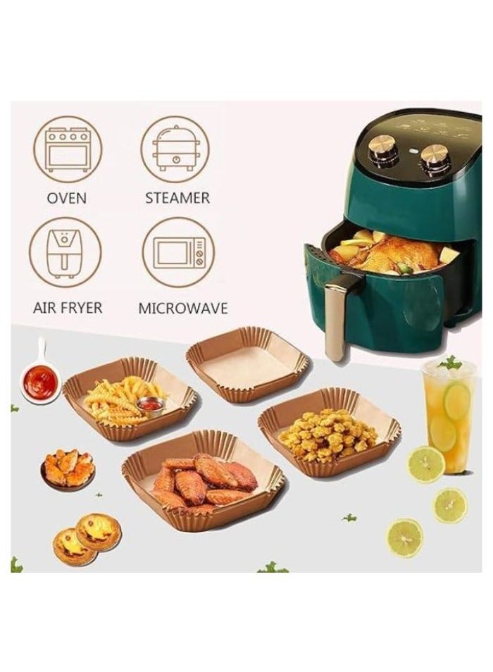 Square Air Fryer Liners 20cm/200mmXXL(Large Size), Disposable Square Oven Sheet Mold for 5-6L Air Fryer, Waterproof Silicone Air Fryer Accessories(100pcs) - Image 3