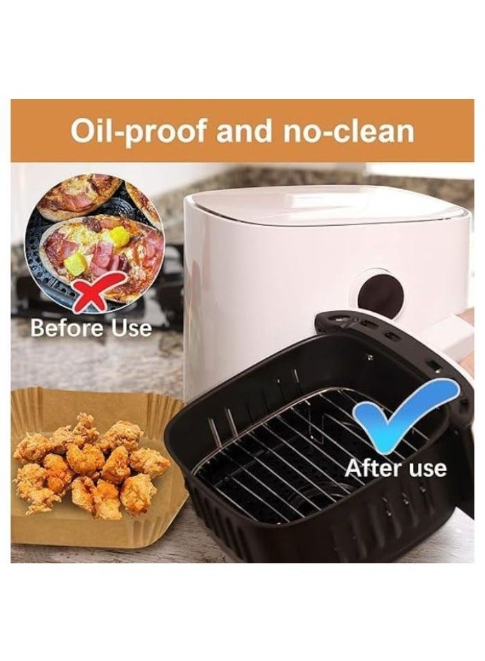Square Air Fryer Liners 20cm/200mmXXL(Large Size), Disposable Square Oven Sheet Mold for 5-6L Air Fryer, Waterproof Silicone Air Fryer Accessories(100pcs) - Image 5