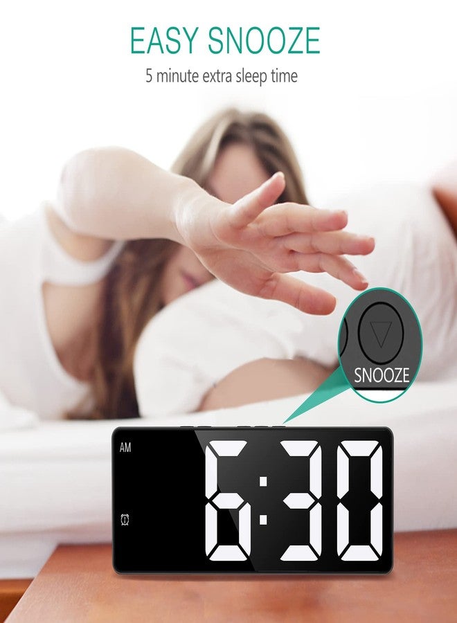 أوريا ساعة منبه رقمية من أوريا، ساعة منبه LED، ساعة مكتبية بشاشة كبيرة مع عرض درجة الحرارة، نظام 12/24 ساعة، خاصية الغفوة، شحن USB أو تعمل ببطاريات AAA، مناسبة لغرف النوم وغرف المعيشة. - Image 5