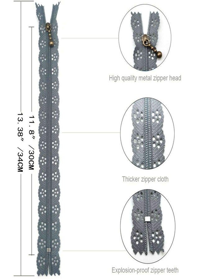 LNKA 20pk Lace Zipper 35CM/13.7inch 10 Specific Cold Color Berry Nylon Coil Flower Zipper for DIY Sewing Tailor's Crafts Bed Bag - Image 2