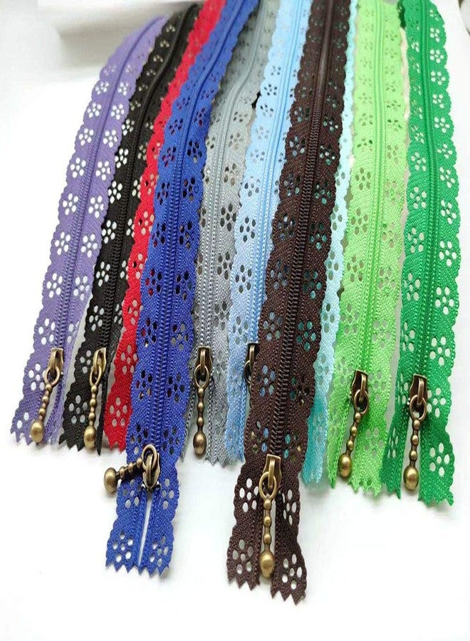 LNKA 20pk Lace Zipper 35CM/13.7inch 10 Specific Cold Color Berry Nylon Coil Flower Zipper for DIY Sewing Tailor's Crafts Bed Bag - Image 1