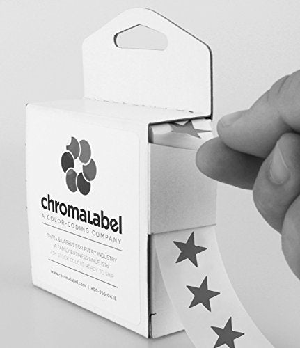 ChromaLabel 3/8" 0.375 Inch Color Code Star Stickers, 1000 Labels per Dispenser Box, Black - Image 3