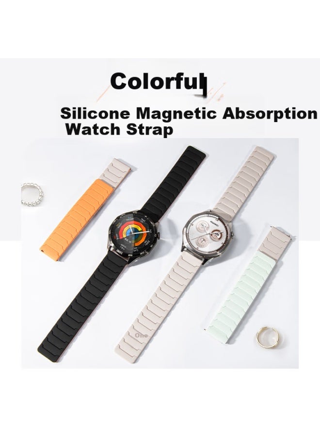 Wei Qiantu Wqtt Silicone Magnetic Watch Strap For Huawei Gt5/gt4/gt3 Watch 3/4 Pro Watch Gt4 Armor Warrior Edition High-end Silicone Magnetic Wristband 46/48mm Dial Black  - Image 2