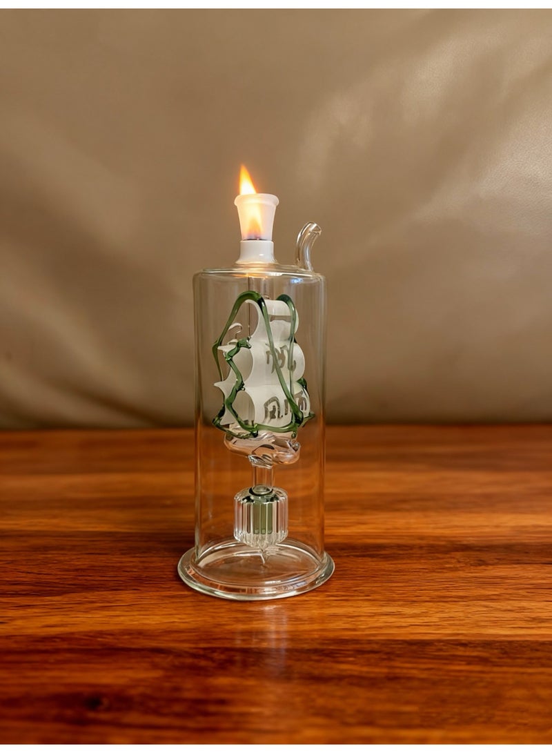 شيانغ مي مصباح زيت زجاجي ممتاز مقاوم للحرارة، زجاجة مزهرية زجاجية مصنوعة من مادة البورسليكات عالية الجودة للاستخدام طويل الأمد، مزهرية زجاجية شفافة (لون عشوائي) - Image 2