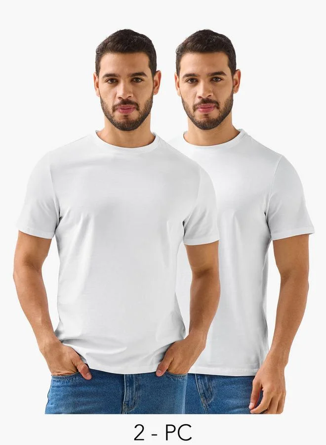 سبلاش فيڤ Men Crew Neck Short Sleeves T-shirt - Set of 2