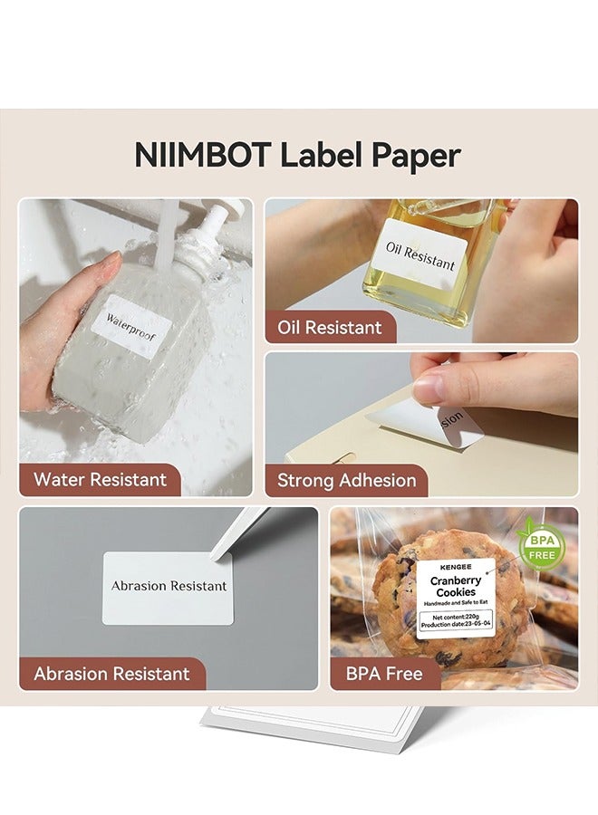NIIMBOT NIIMBOT 4 Rolls Labels for B1/B21/B3S Label Maker, 40 x 30 mm (1.57'' x 1.18'') 230 Labels/Roll, Thermal Label Tape for Home Office Small Business Labeling Tape Replacement(White) - Image 3