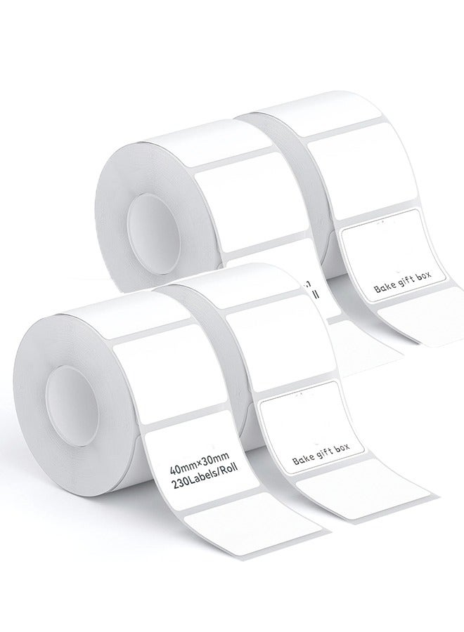 NIIMBOT NIIMBOT 4 Rolls Labels for B1/B21/B3S Label Maker, 40 x 30 mm (1.57'' x 1.18'') 230 Labels/Roll, Thermal Label Tape for Home Office Small Business Labeling Tape Replacement(White) - Image 1