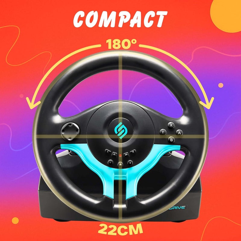 Subsonic - Superdrive SV250-S Lenkrad - Switch 2 / Switch Racing Wheel. 180° Drehung, mit Pedalen und Schaltwippen - Blue Edition - Image 3