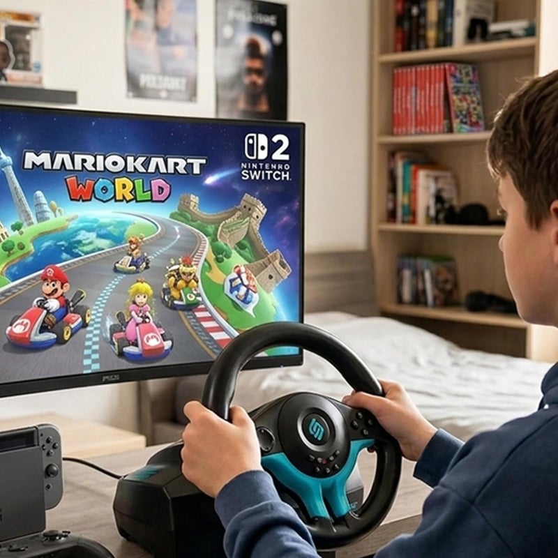 Subsonic - Superdrive SV250-S Lenkrad - Switch 2 / Switch Racing Wheel. 180° Drehung, mit Pedalen und Schaltwippen - Blue Edition - Image 5