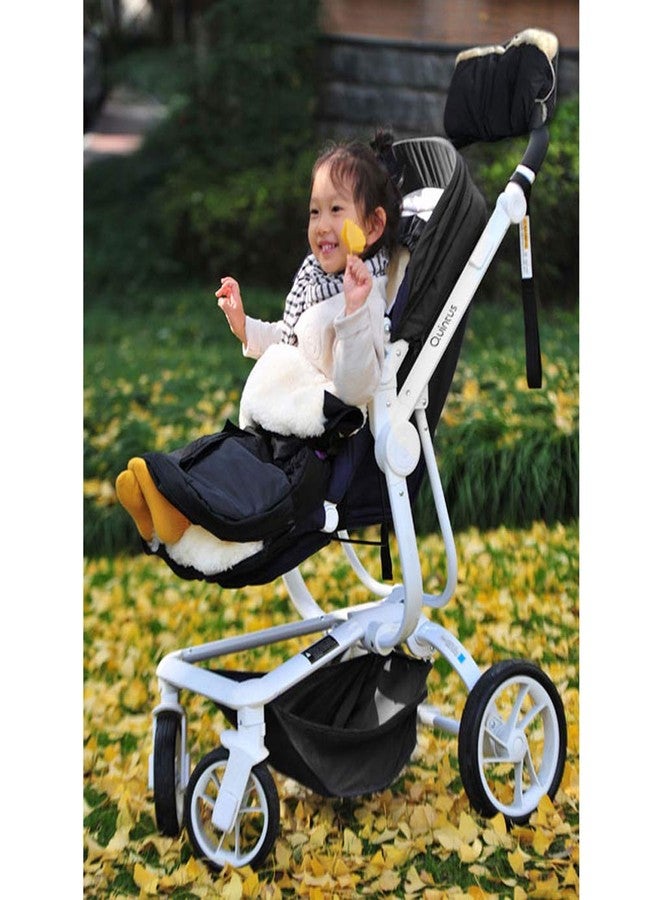FUNLIFE 100% Australia Sheepskin Snuggle Pod Baby Footmuff for All Strollers0-4T Baby UseWater Repellent,Anti-cold,Anti-kicking,Front Height Adjustabl& Removable Stroller Bunting Bag - Image 3