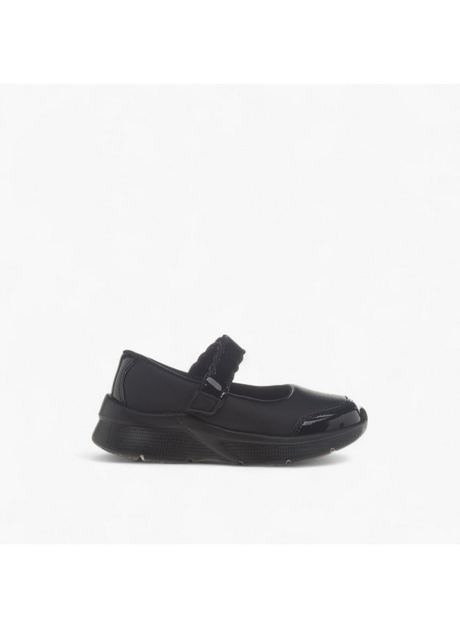 Kappa Girls' Solid School Shoes with Hook and Loop Closure  - Image 3