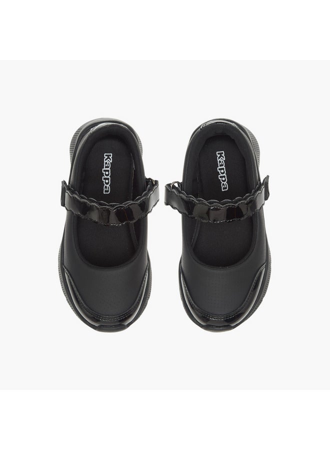Kappa Girls' Solid School Shoes with Hook and Loop Closure  - Image 1