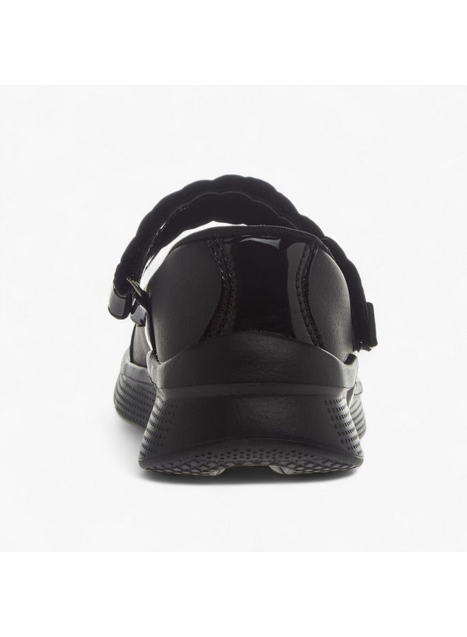 Kappa Girls' Solid School Shoes with Hook and Loop Closure  - Image 5