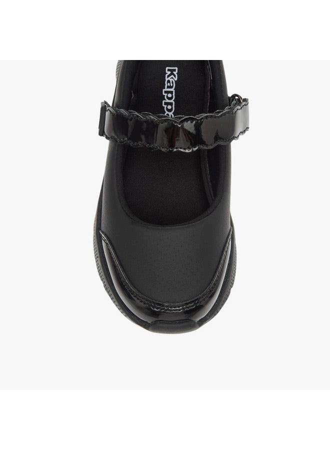 Kappa Girls' Solid School Shoes with Hook and Loop Closure  - Image 4
