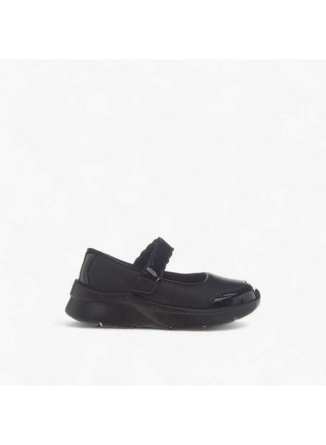 Kappa Girls' Solid School Shoes with Hook and Loop Closure - Image 2