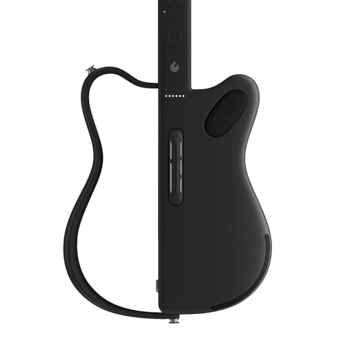 LAVA GENIE Stringless Smart Guitar No Strings Attached Hundreds of Instrument Presets Onboard Speaker Foldable Detachable Black 305 inch - Image 1