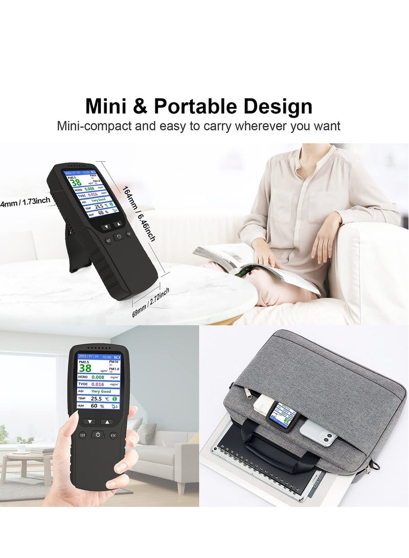 Air Quality Monitor, Formaldehyde Detector, Temperature  Humidity Meter, Pollution Tester, Sensor; Detect PM2.5/PM10/PM1.0 Micron Dust, Test Indoor TVOC Volatile Organic Compound Gas; eBook - Image 4