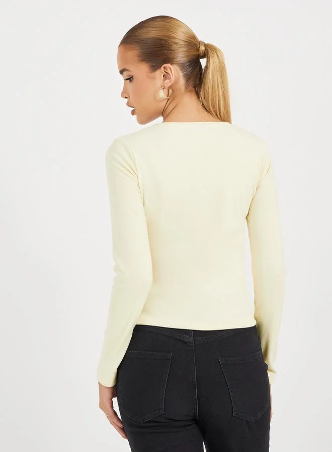 Styli Slim Fit Lace Insert T-Shirt