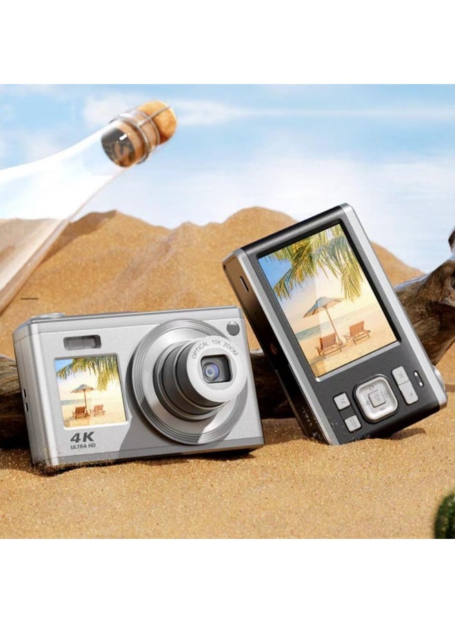 Generic C23 4K Ultra-High Definition Digital Camera Ccd Micro-Single Portable Student Camera Photo Retractable Card Machine-Body Color:Backup Battery  - Image 1