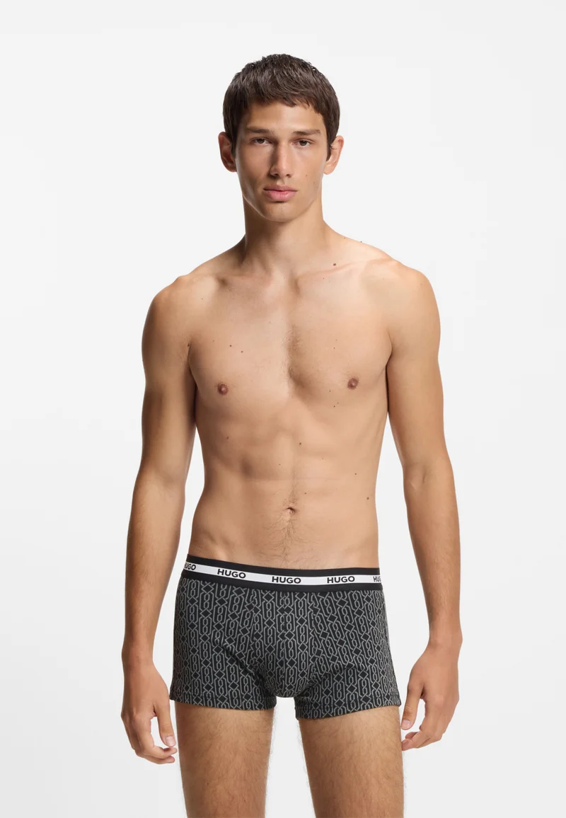 HUGO Three-pack of trunks in stretch cotton