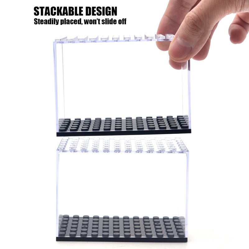 WMM 6PCS Minifigure Display Case for Lego, Acrylic Building Block Display Box for Action Figure, Stackable Lego Minifigures Display Case for Mini-Figure - Image 3