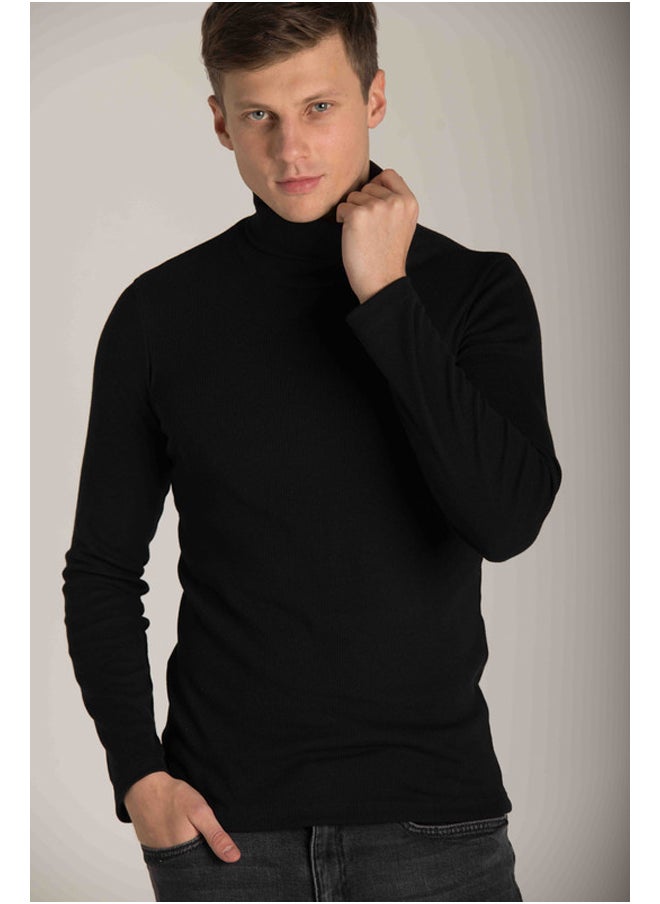 Marco Bergamo - HIGH COLLAR RIBBED TOP - Image 1