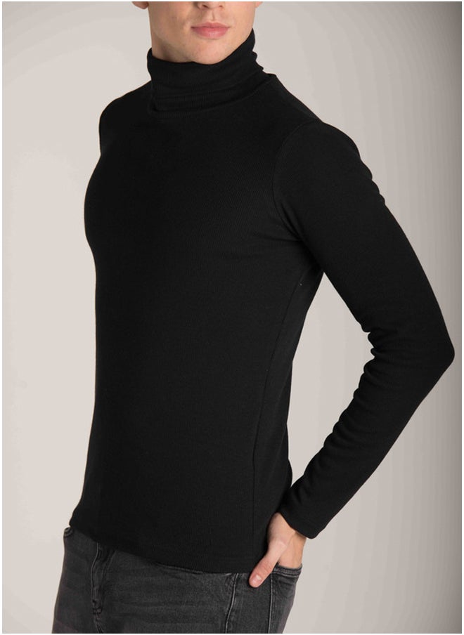 Marco Bergamo - HIGH COLLAR RIBBED TOP - Image 1