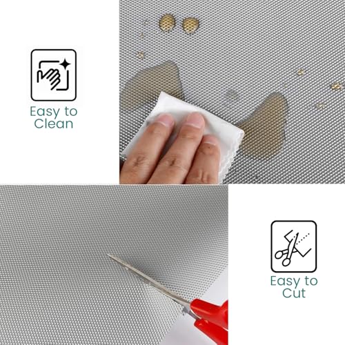 Go Hooked EVA Food Grade Anti-Slip Mat for Fridge, Shelf, Table & Drawer – Washable, Waterproof, Non-Adhesive, Multi-Purpose Liner for Home & Office Use – Cuttable & Reusable (Silver, 45cm X 5m) - Image 4