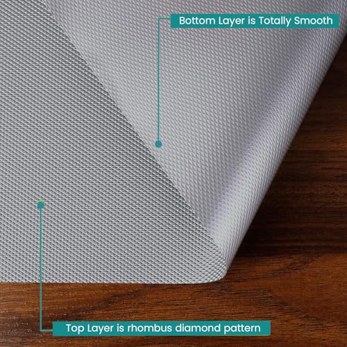 Go Hooked EVA Food Grade Anti-Slip Mat for Fridge, Shelf, Table & Drawer – Washable, Waterproof, Non-Adhesive, Multi-Purpose Liner for Home & Office Use – Cuttable & Reusable (Silver, 45cm X 5m) - Image 2