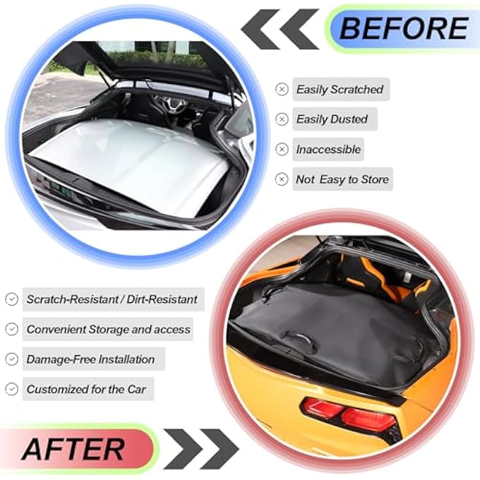 rayihni Targa Top Roof Panel Protection Storage Cover Bag for C7 Corvette 2014-2019, Removable Trunk Roof Panel Storage Bag - Image 3