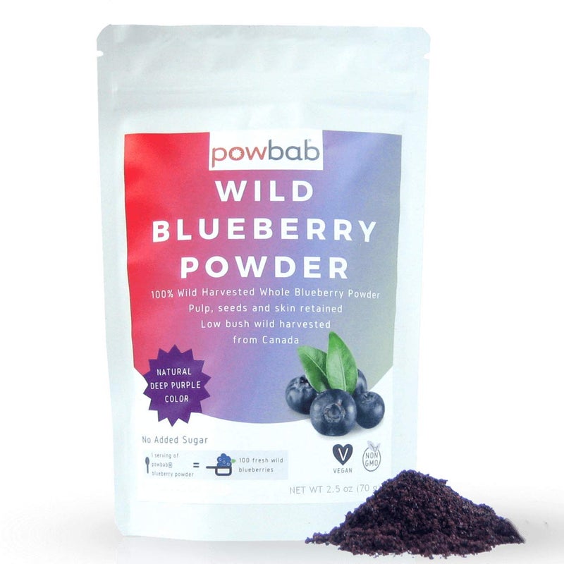 powbab Wild Blueberry Powder 100 Whole Wild Blueberries 70 g Canada Grown Not from Freeze Dried Blueberries Not Blueberry Extract No Juice Concentrate Not Bilberry Pure Fruit Powder NonGMO